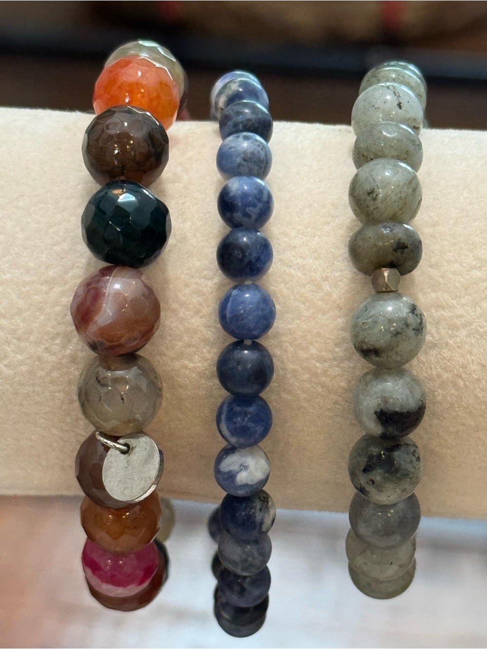 Trio of Color Beaded Bracelets